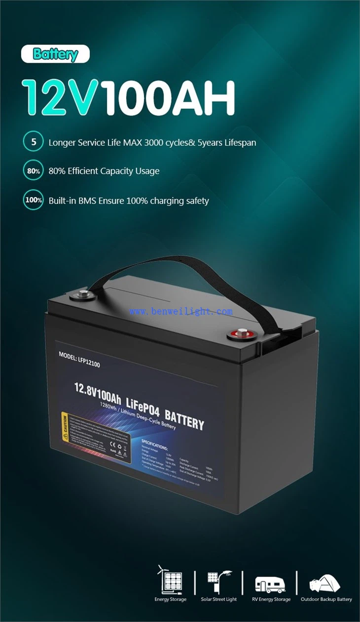 12v 100 Amp گھنٹہ لیتھیم بیٹری