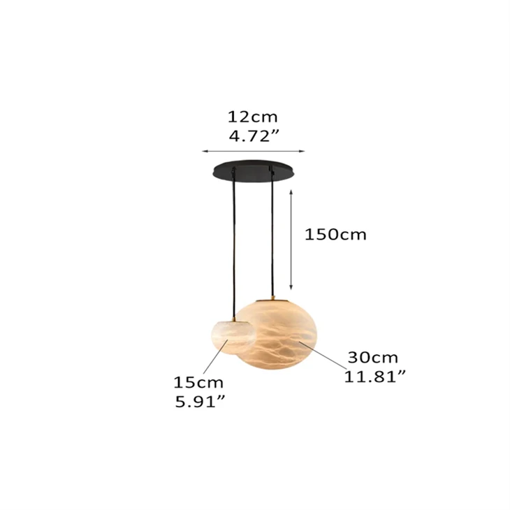 Modern Round Marble Pendant Lamp With Black Base Ceiling For Kitchen Island best