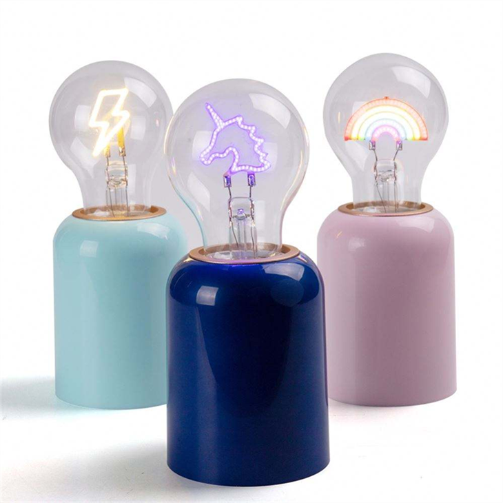 لیگامی - لائٹ بلب کے سائز کا ٹیبل لیمپ ، USB کیبل ، وائرلیس ، بلب فکشن ، رینبو تھیم کے ساتھ ریچارج قابل