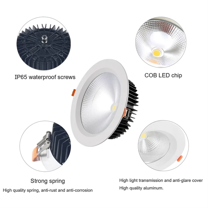 Recessed COB Downlight - Anti-Glare 12W/15W/20W/30W IP65 (Aluminum Housing)